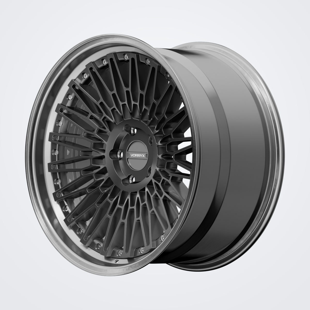 VX-19 forged wheel - Black, deep three-quarter view