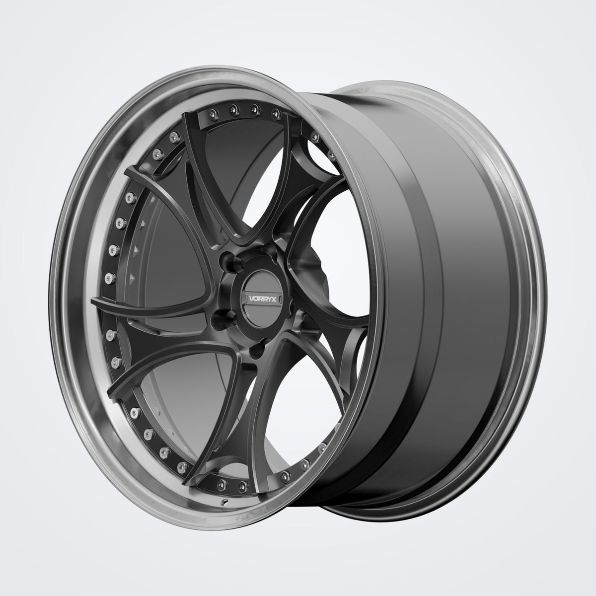VX-20 forged wheel - Black, deep three-quarter view