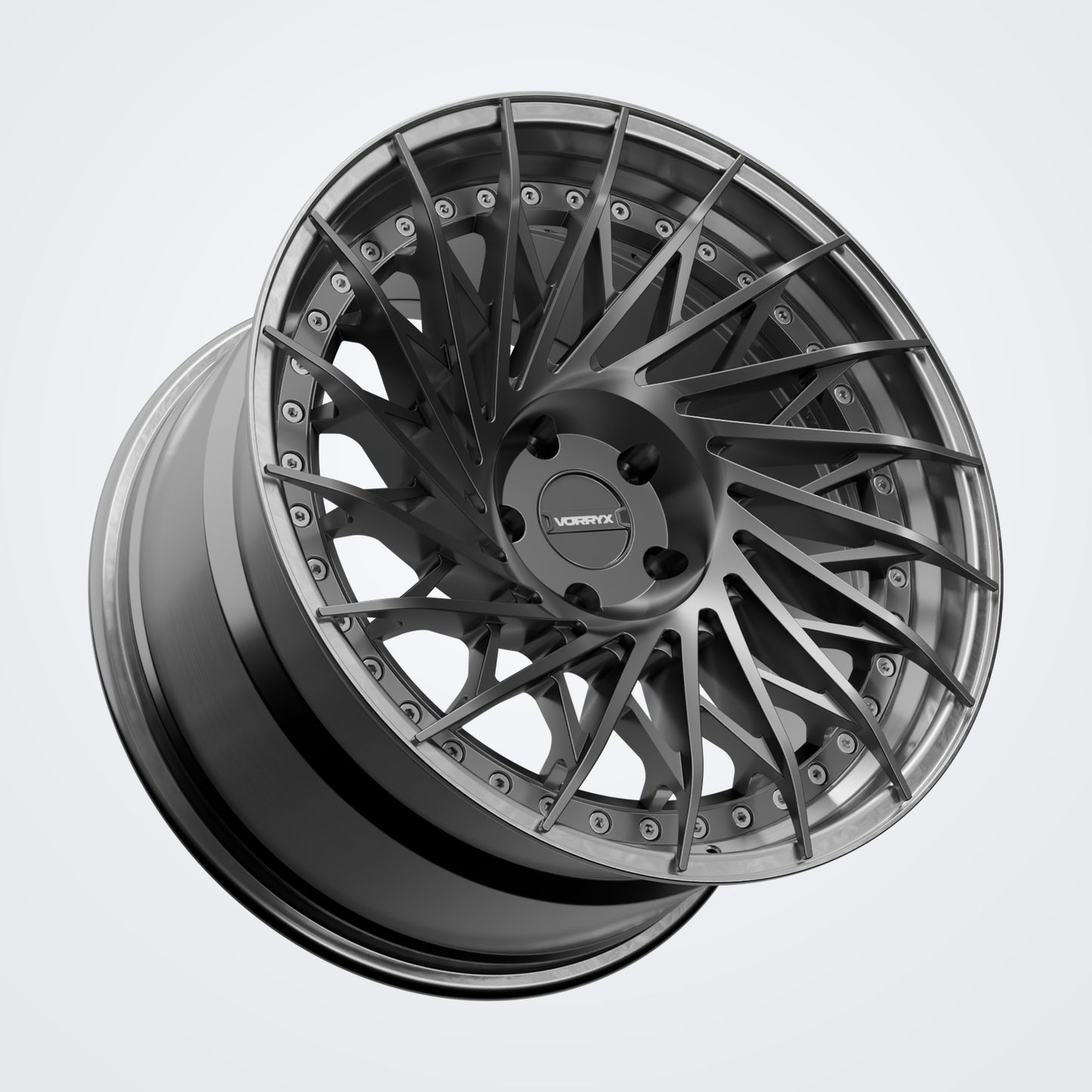 VX-21 forged wheel - Black, three-quarter view