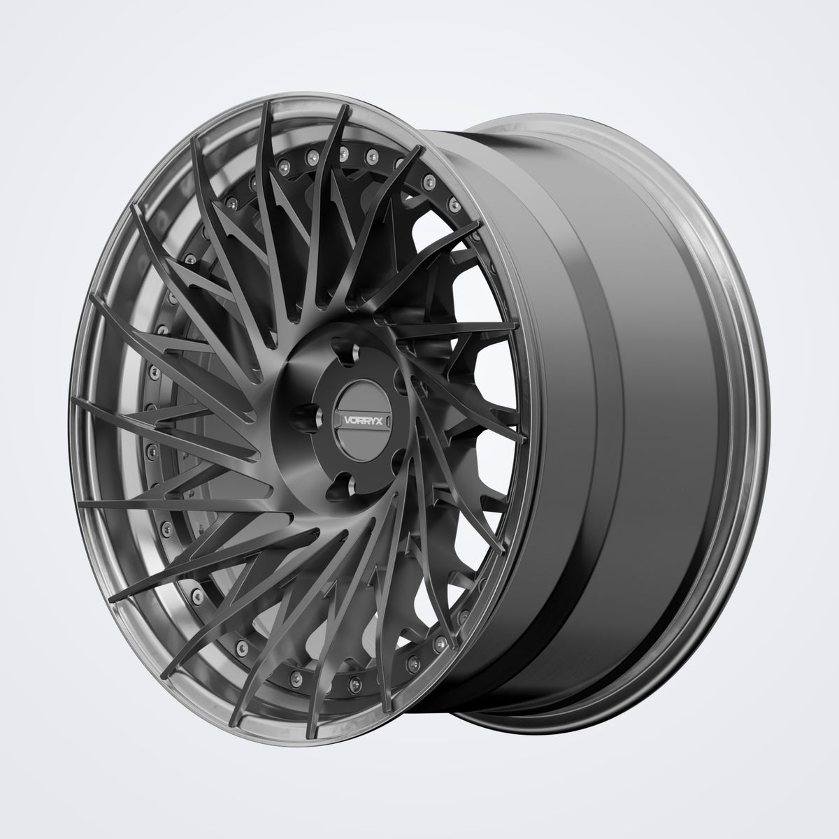 VX-21 forged wheel - Black, deep three-quarter view
