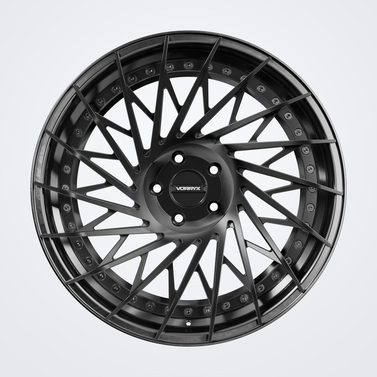 VX-21 forged wheel - Black, front view