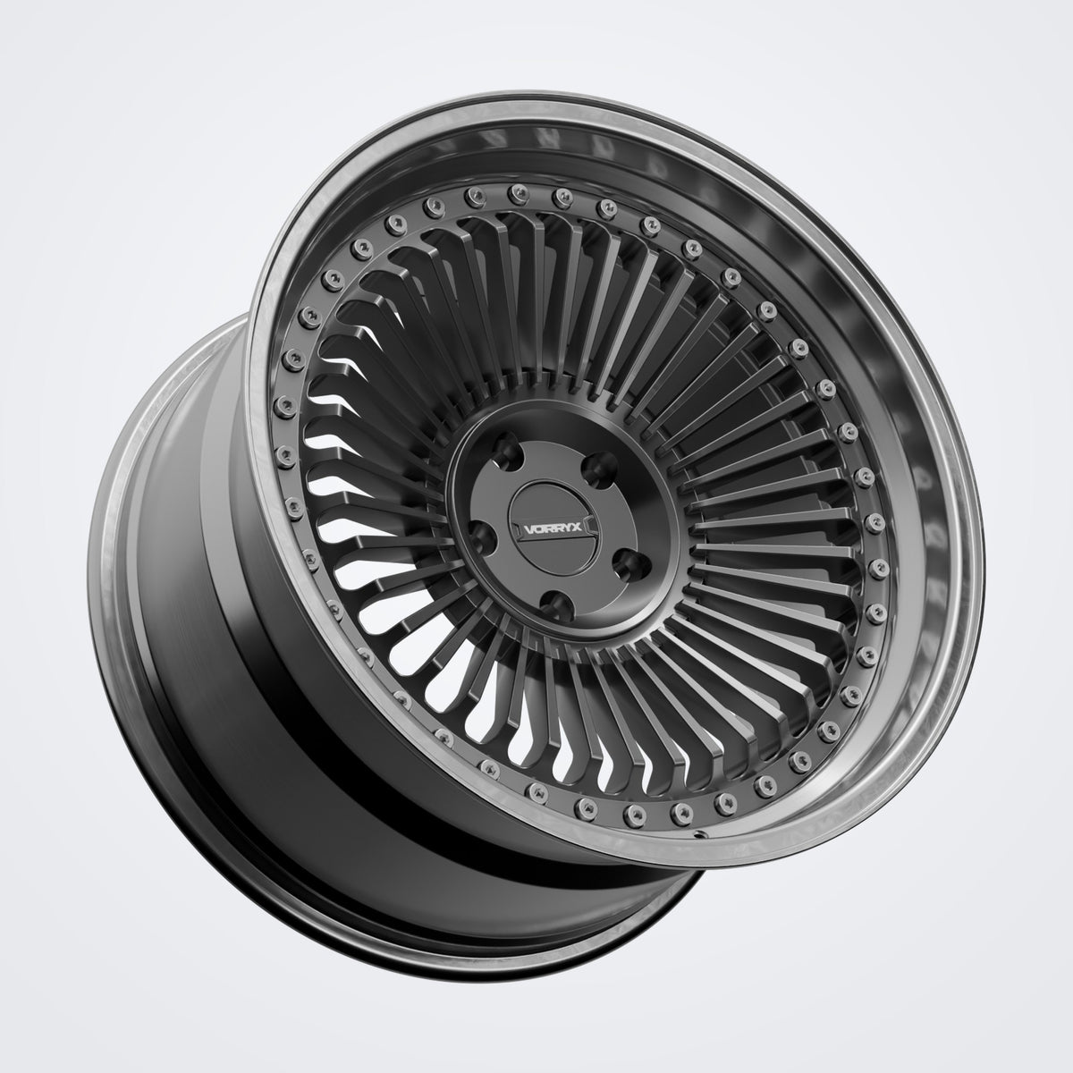 VX-22 forged wheel - Black, three-quarter view