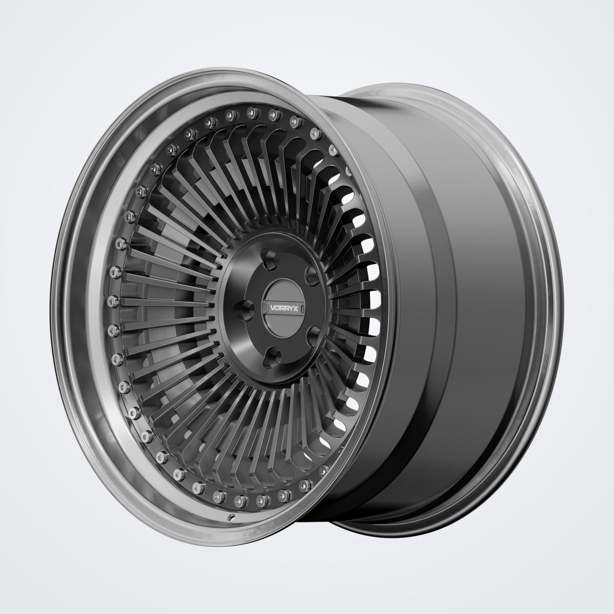 VX-23 forged wheel - Black, deep three-quarter view