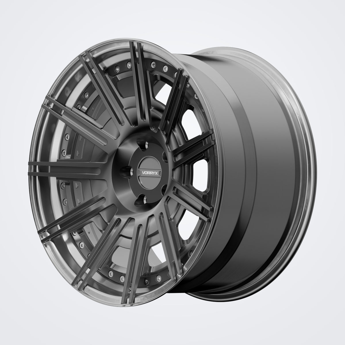 VX-24 forged wheel - Black, deep three-quarter view