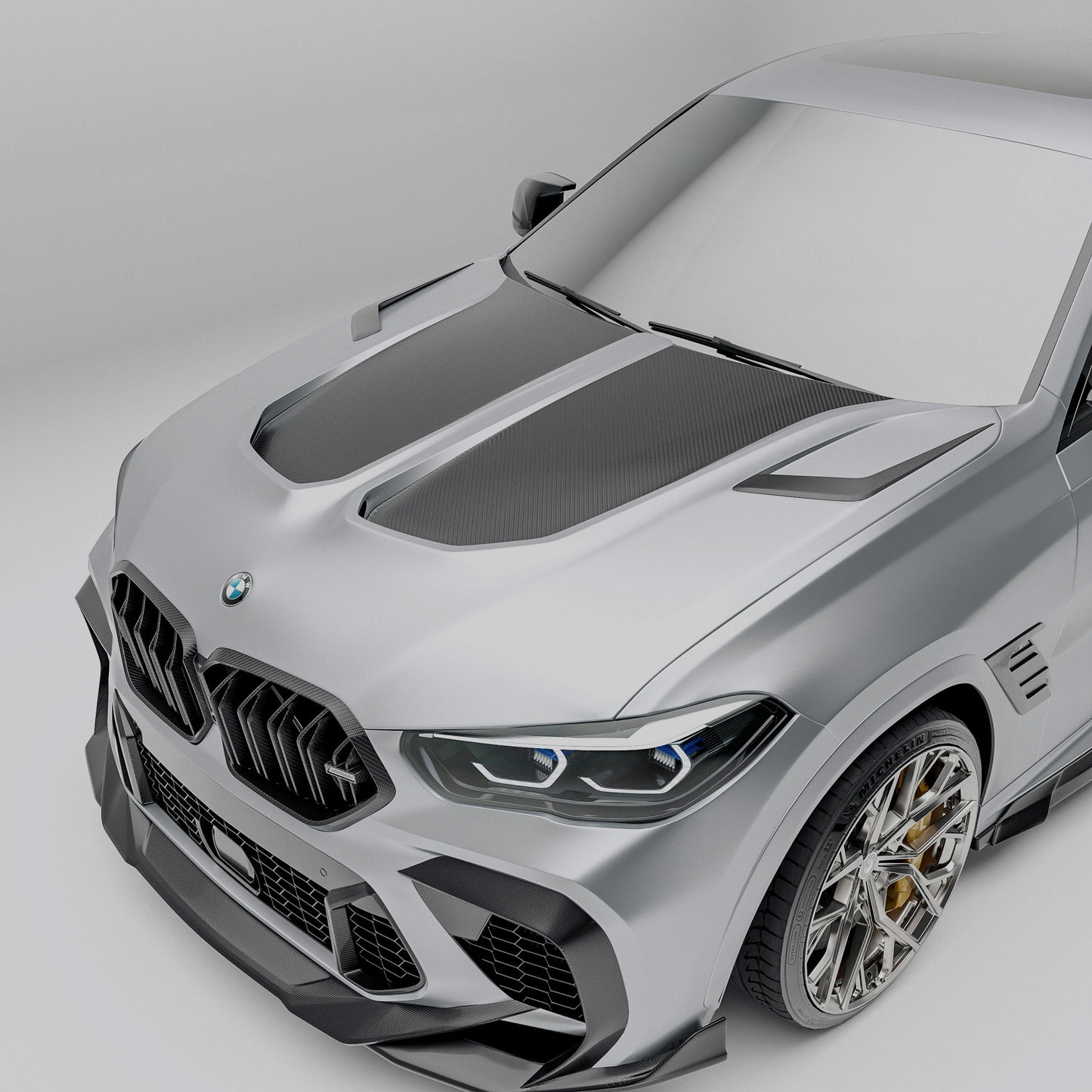 BMW X6M F96 Pre-LCI carbon fiber hood bonnet main product view