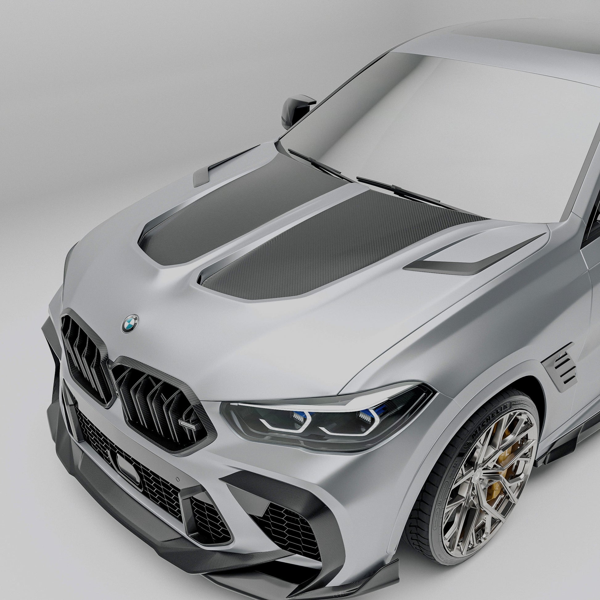 BMW X6M F96 Pre-LCI carbon fiber hood bonnet main product view