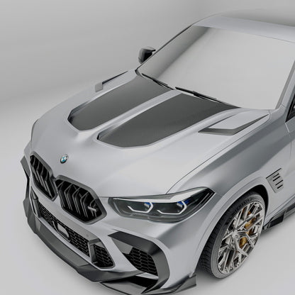BMW X6M F96 Pre-LCI carbon fiber hood bonnet main product view